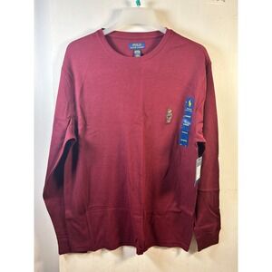 Polo Ralph Lauren Mens XL Waffle Knit Thermal Sleepwear Top Burgundy Polo Bear